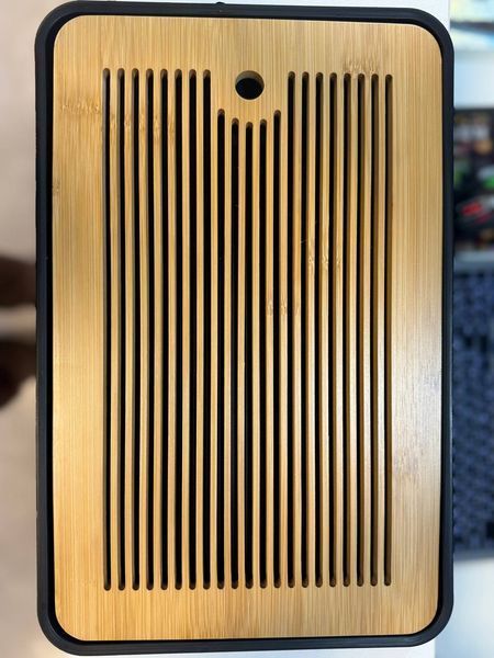 Rectangular bamboo chaban black 37x24