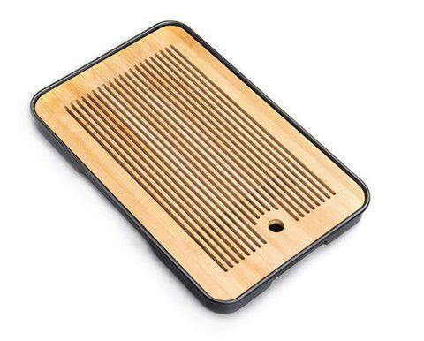 Rectangular bamboo chaban black 37x24