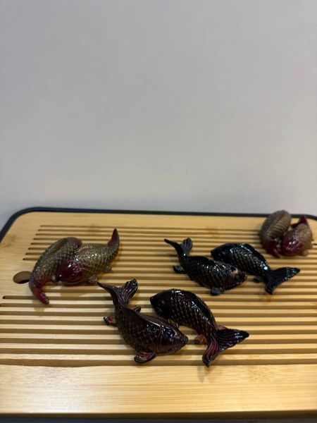 Tea figurines Fish, green